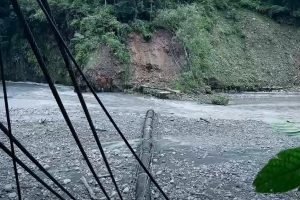 Colapso del viaducto 3 de la bocatoma Quebrada Honda en Villavicencio / Foto: Cortesía.