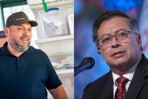 A la izquierda: director de Cormacarena, Jhorman Saldaña; a la derecha: presidente Gustavo Petro / Foto: Cortesía.